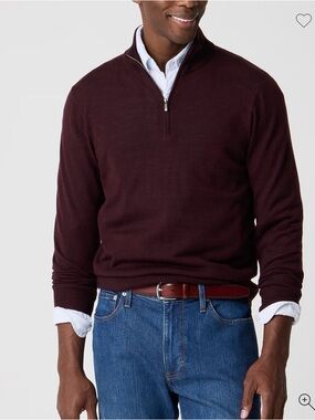 NWT! J Crew Factory - Merino Wool-Blend Quarter-Zip - Rust Grape - XXL